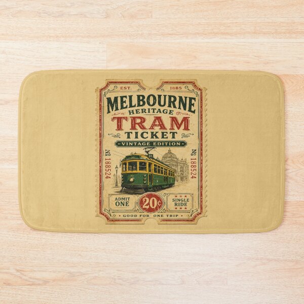 Item preview, Melbourne Heritage Tram Ticket Vintage Edition | Retro Melbourne Australia Tram Travel Souvenir Design designed and sold by Globalcitytees.