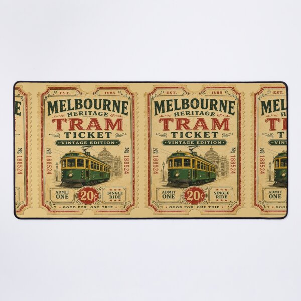 Item preview, Melbourne Heritage Tram Ticket Vintage Edition | Retro Melbourne Australia Tram Travel Souvenir Design designed and sold by Globalcitytees.