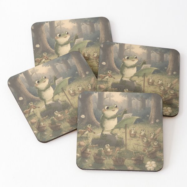 Item preview, Frog Conducting a Cricket Orchestra Cottagecore Art designed and sold by PictorialWhimsy.