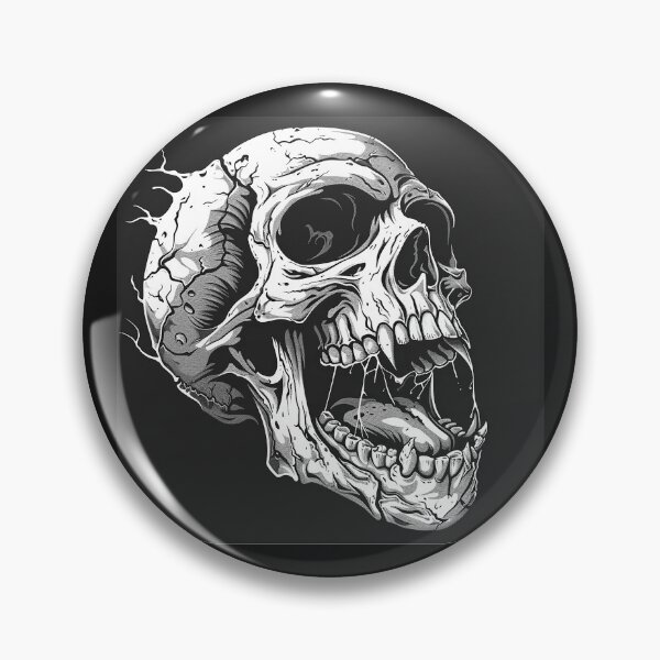 Item preview, Screaming Demonic Skull Dark Horror Illustration designed and sold by inkoutninja.