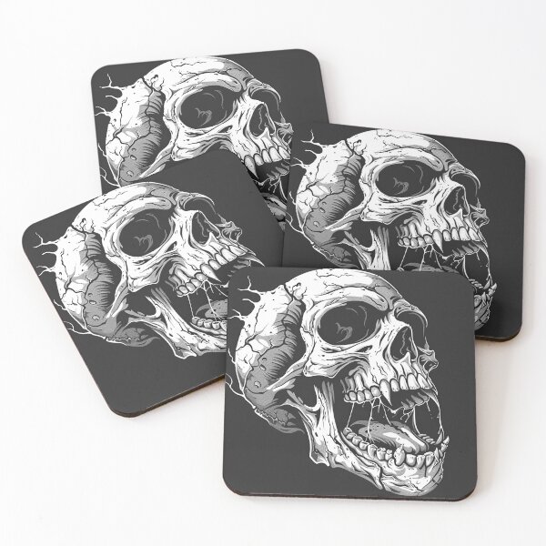 Item preview, Screaming Demonic Skull Dark Horror Illustration designed and sold by inkoutninja.