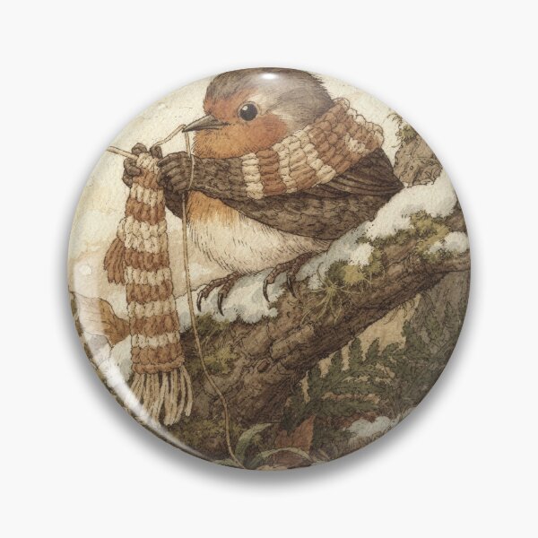 Item preview, Robin Knitting a Scarf Storybook Art designed and sold by PictorialWhimsy.