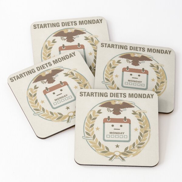 Item preview, Department of Starting Diets on Monday Retro Poster designed and sold by PictorialWhimsy.