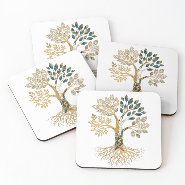 Item preview, Sacred Tree of Life Gold Filigree Geometric Emblem designed and sold by Dzblack.