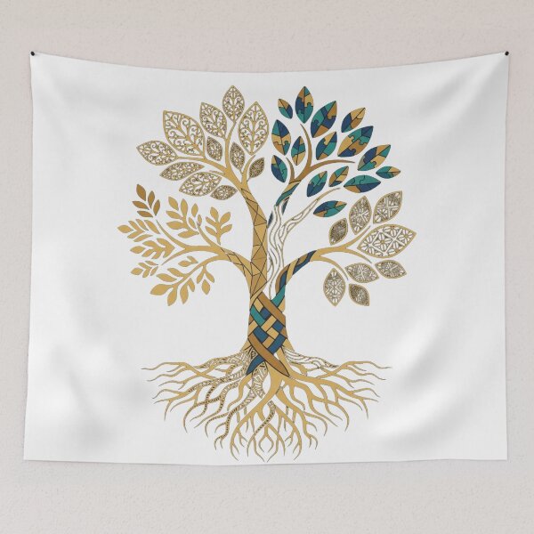 Item preview, Sacred Tree of Life Gold Filigree Geometric Emblem designed and sold by Dzblack.