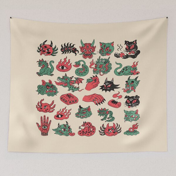 Item preview, Mythical Folk Yokai Demons Flash Sheet designed and sold by EdvvinStudios.