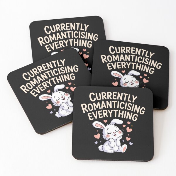 Item preview, Currently Romanticising Everything Funny Cute Bunny Gift designed and sold by Say It With Ink.