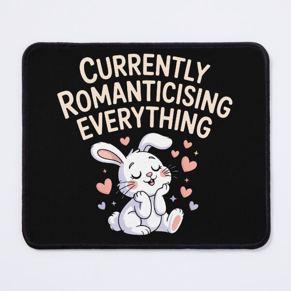 Item preview, Currently Romanticising Everything Funny Cute Bunny Gift designed and sold by Say It With Ink.