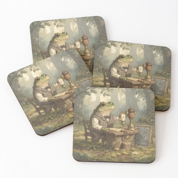 Item preview, Frog Weather Forecaster With an Acorn Barometer Cottagecore Art designed and sold by PictorialWhimsy.