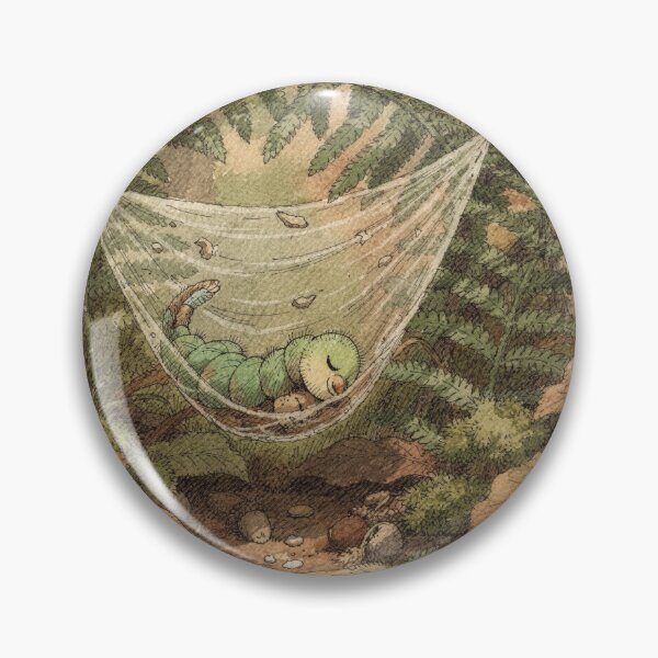 Item preview, Caterpillar Asleep in a Cocoon Hammock Storybook Art designed and sold by PictorialWhimsy.