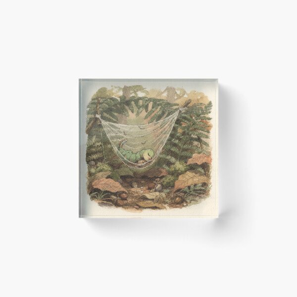 Item preview, Caterpillar Asleep in a Cocoon Hammock Storybook Art designed and sold by PictorialWhimsy.