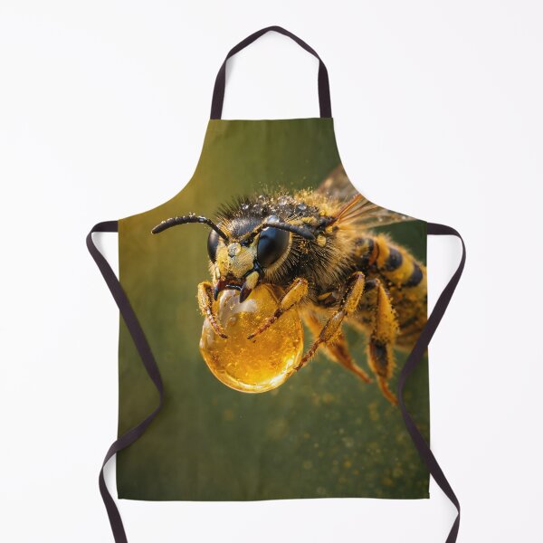 Item preview, Macro photograph of a wasp with a golden drop of honey designed and sold by Fotografin1981.