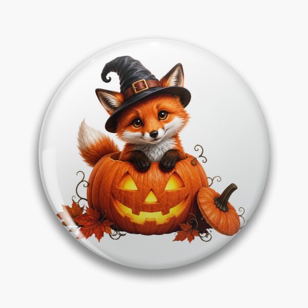 Item preview, Cute Fox in Halloween Pumpkin designed and sold by LovePrintArt.