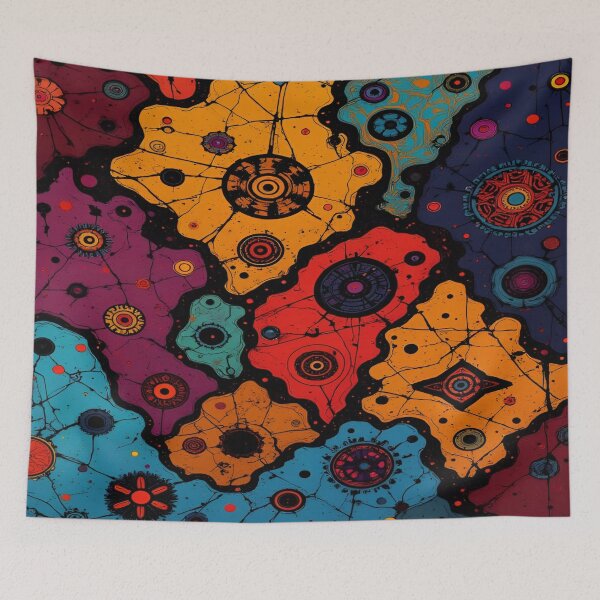 Item preview, Vibrant Galactic Patterns Intertwined with Colorful Circles and Intricate Line Art, Creating a Mesmerizing and Dynamic Abstract Landscape designed and sold by Matt_Smith.