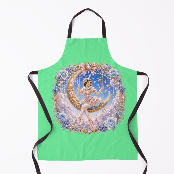 Item preview, Celestial Crescent Moon Swing Clown in a Blue Floral Wreath designed and sold by sunbowjp stadio.