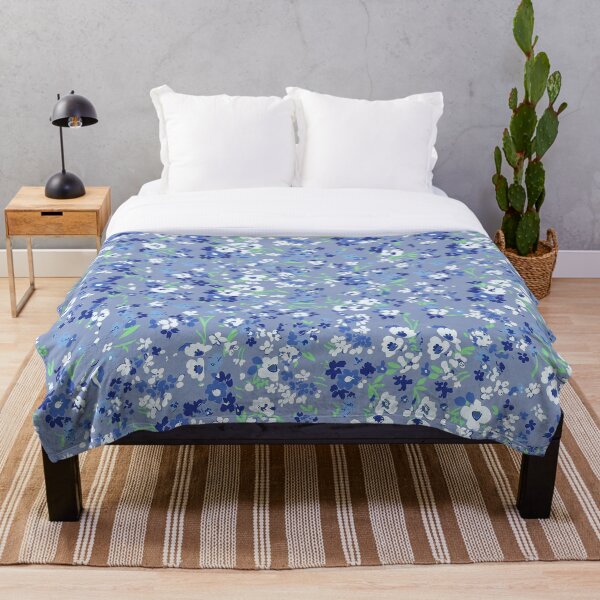 Item preview, Blue Ditsy Floral Seamless Pattern | Vintage Cottagecore Wildflower Fabric Print designed and sold by Atum&Art.