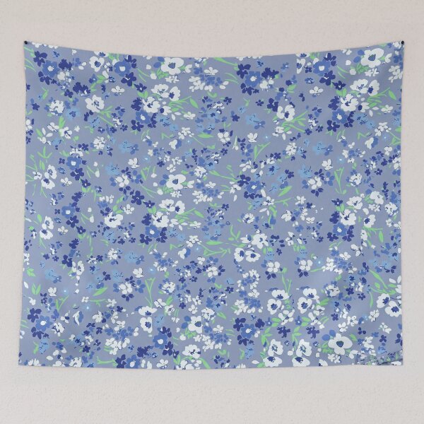 Item preview, Blue Ditsy Floral Seamless Pattern | Vintage Cottagecore Wildflower Fabric Print designed and sold by Atum&Art.