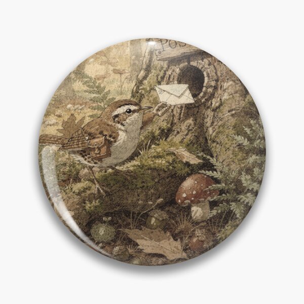 Item preview, Wren at the Knot-Hole Mailbox Storybook Art designed and sold by PictorialWhimsy.