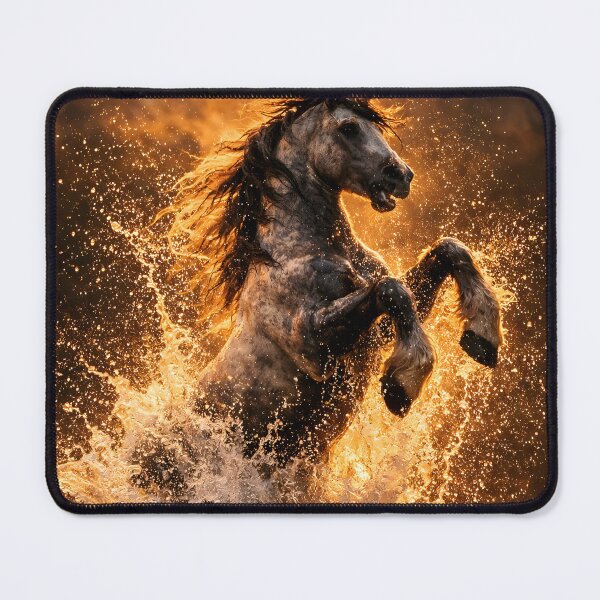 Item preview, Powerful rearing horse in golden water designed and sold by Fotografin1981.