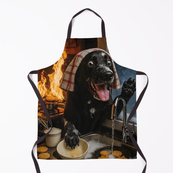 Item preview, Funny, chaotic dog baking in a burning kitchen designed and sold by Fotografin1981.