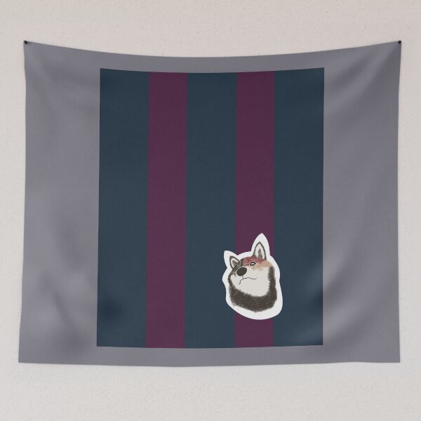 Item preview, Thick stripe (midnight, wine) with Shiba Inu designed and sold by ShibaCruise-On.