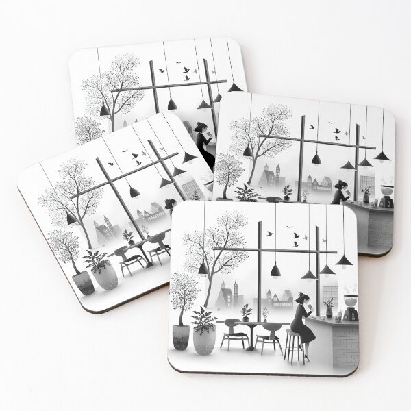 Item preview, Scandinavian Coffee Corner Illustration designed and sold by PaintbrushPlace.