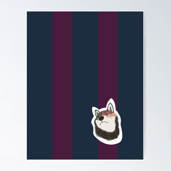 Item preview, Thick stripe (midnight, wine) with Shiba Inu designed and sold by ShibaCruise-On.