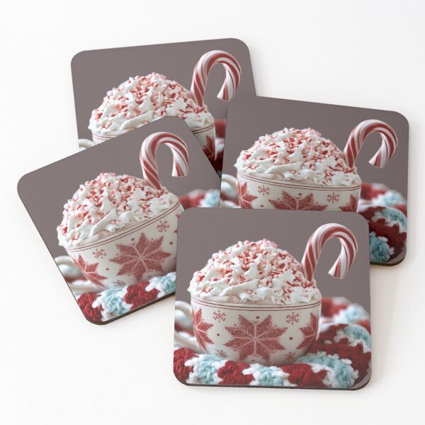 Item preview, Cozy Peppermint Hot Cocoa Holiday Drink Art designed and sold by colorful-white.