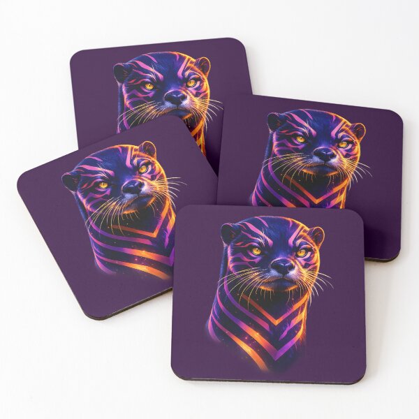 Item preview, Neon Otter Cyberpunk Animal Trippy Synthwave Poster designed and sold by K Design Store.