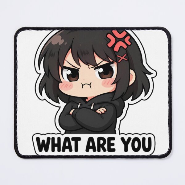Item preview, Funny Grumpy Anime Chibi What Are You Looking At?! designed and sold by WorldOfChibis.