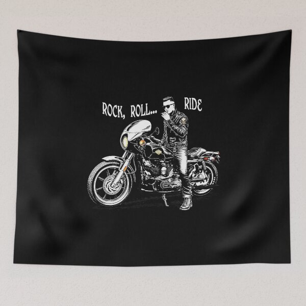 Item preview, Rock Roll Ride Cafe Drifter Dark Background designed and sold by Larry Oates.