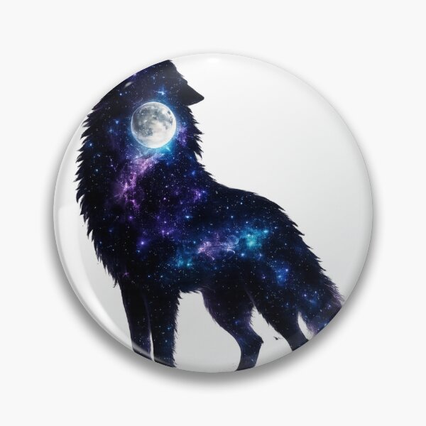 Item preview, Majestic Cosmic Wolf Silhouette | Galaxy Moon Digital Art | Dark Space Aesthetic designed and sold by Trendykunnu.