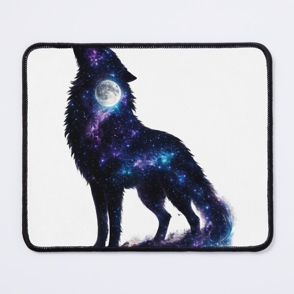 Item preview, Majestic Cosmic Wolf Silhouette | Galaxy Moon Digital Art | Dark Space Aesthetic designed and sold by Trendykunnu.