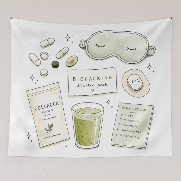 Item preview, Biohacking Daily Protocol Checklist | Wellness Routine Printable | Minimalist Self-Care & Healthy Habits Design designed and sold by Ramona-Gliga.