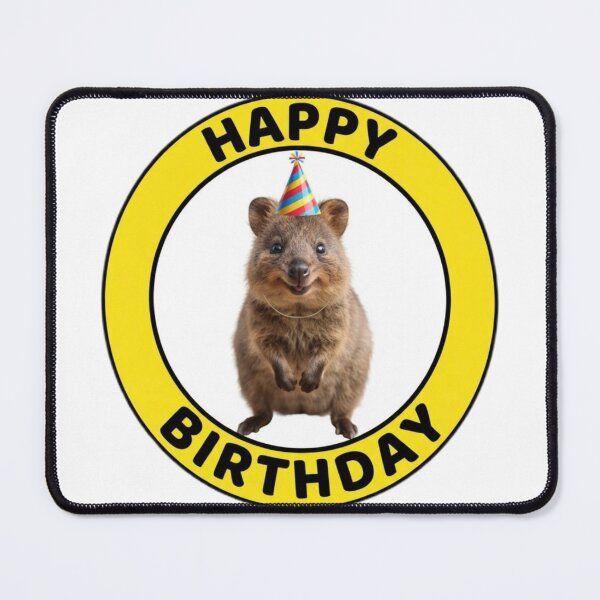 Item preview, Quokka happy birthday party hat cake balloons meme memes funny designed and sold by CheeseBlueprint.
