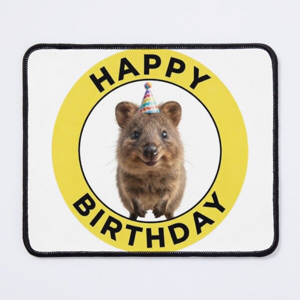 Item preview, Quokka happy birthday party hat cake balloons meme memes funny designed and sold by CheeseBlueprint.
