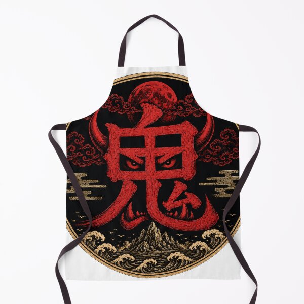 Item preview, ONI Blood Moon Crest – Japanese Demon Kanji Traditional Samurai Monogram designed and sold by Handcan.