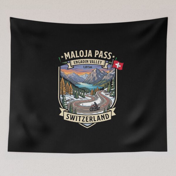 Item preview, Maloja Pass Switzerland Alpine Road Graphic designed and sold by enzoade.