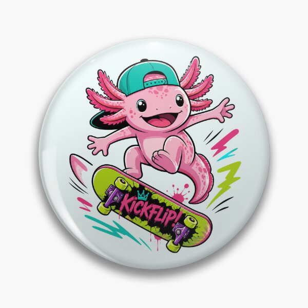 Item preview, Skateboarding Axolotl Kickflip designed and sold by Myra365Art.