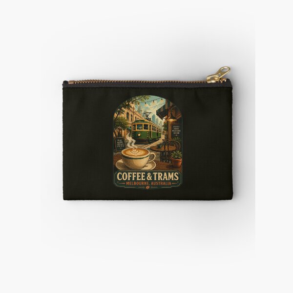 Item preview, Coffee & Trams Melbourne Australia | Vintage Flat White Café & Heritage Tram Retro Travel Design designed and sold by Globalcitytees.