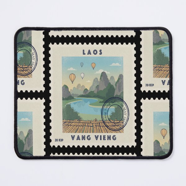 Item preview, Vang Vieng Laos Karst Mountains River Stamp Sticker designed and sold by stickercuffs.
