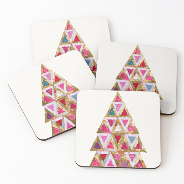 Item preview, Abstract Gold and Pink Textured Christmas Tree designed and sold by colorful-white.