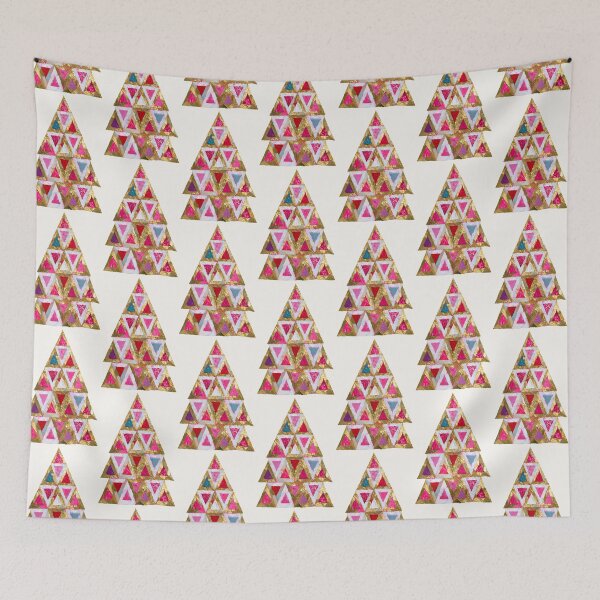 Item preview, Abstract Gold and Pink Textured Christmas Tree designed and sold by colorful-white.