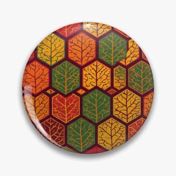 Item preview, Autumn Geometric Hexagon Leaf Vein Pattern designed and sold by WitchyBotanicaArt.