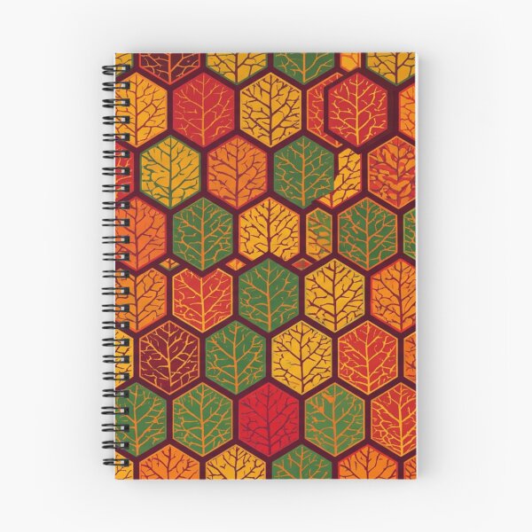 Item preview, Autumn Geometric Hexagon Leaf Vein Pattern designed and sold by WitchyBotanicaArt.