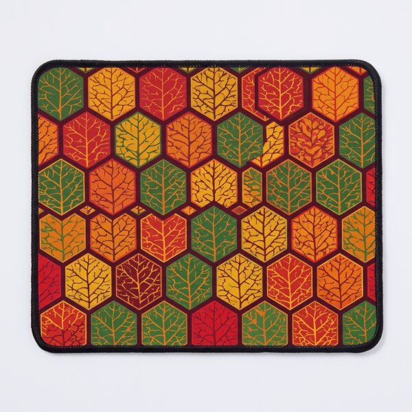 Item preview, Autumn Geometric Hexagon Leaf Vein Pattern designed and sold by WitchyBotanicaArt.