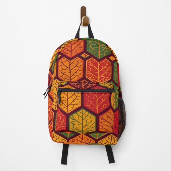 Item preview, Autumn Geometric Hexagon Leaf Vein Pattern designed and sold by WitchyBotanicaArt.