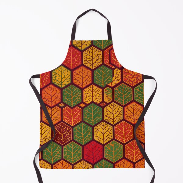 Item preview, Autumn Geometric Hexagon Leaf Vein Pattern designed and sold by WitchyBotanicaArt.