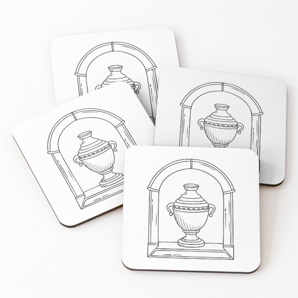 Item preview, An urn set in the middle of a carved wall niche designed and sold by rasagamastore.