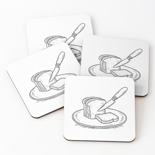 Item preview, A butter knife resting beside a slice of bread on a plate designed and sold by rasagamastore.